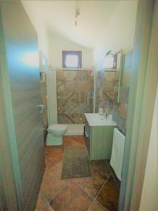 a bathroom with a toilet and a sink at Zeus Casa Vacanza in Olmedo +7 photos