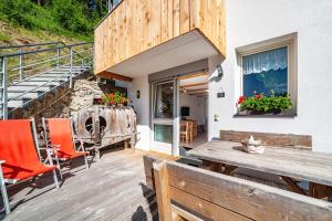 Balkón nebo terasa v ubytování Mühlanderhof Apt Klopairspitze