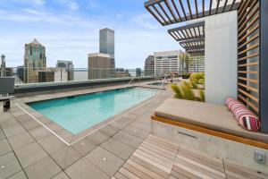 a swimming pool on the roof of a building at First Hill Studio w Gym Coworking SEA-448 in Seattle