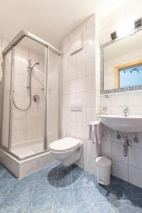 łazienka z prysznicem, toaletą i umywalką w obiekcie Apartment Al Vietta-1 by Interhome w mieście Kappl