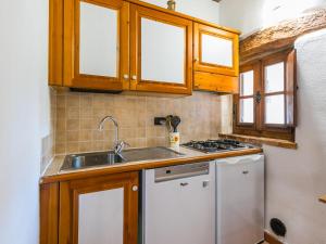 Il comprend une petite cuisine équipée d'un évier et d'un lave-vaisselle. dans l'établissement Apartment Borgo Cerbaiola-2 by Interhome, à Casa Montacuto