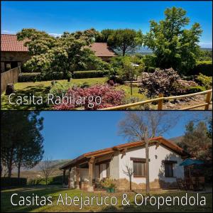 deux photos d'une maison et d'une maison dans l'établissement Finca La Sayuela, à El Raso