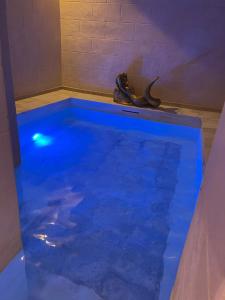 a large pool of blue water in a room at Handy Specus in Brindisi