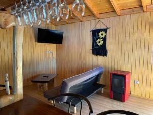 Una televisión o centro de entretenimiento en cabañas anvi pucon