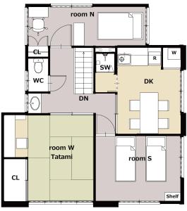 plan piętra domu w obiekcie AKUNOURA HUIS w mieście Nagasaki