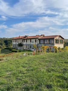 a large house on a hill with a green field at B&B Tenuta il Galletto in Casale Monferrato