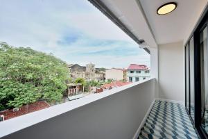 a balcony with a view of the city at Comfy Loft in Santa Ana in Santa Pera