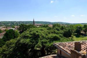 a view of a city with a tree at Château de Fontanas, le Puits in Grisolles