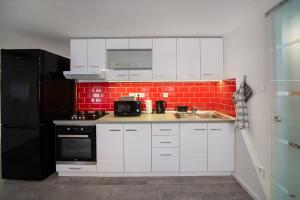 Kuchyňa alebo kuchynka v ubytovaní Centroom Pécs Apartman