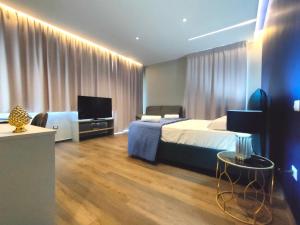 TV a/nebo společenská místnost v ubytování Nine Sweet Rooms + 37 fotografií