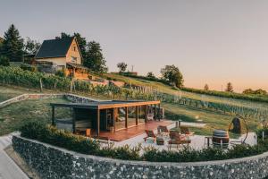 una casa sentada en la cima de una colina en The real relaxation at winery en Somlószőlős