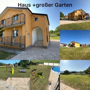 a collage of photos of a house at Apartmani Pristav in Kršan