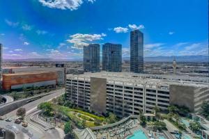 an aerial view of a city with tall buildings at Vdara Hotel & Spa Private Residences in Las Vegas