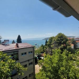 a view of the ocean from a building at Apartments Lakeside City Center in Ohrid