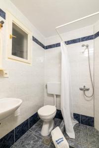 y baño con aseo, lavabo y ducha. en Apartments with a parking space Kavran, Marcana - 14109, en Kavran