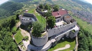 an aerial view of a castle in the countryside at Casa Wiesenblick in Nürtingen