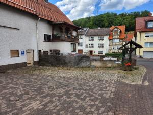 a group of buildings in a town with at Herberge Lurenbach in Melsungen
