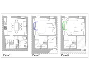 uma planta de um edifício com diagramas em Calle Seminario ChioggiaPL em Chioggia