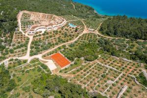 una vista aérea de un jardín en una colina en Villa Nai 3.3 en Žman