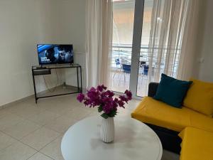 TV a/nebo společenská místnost v ubytování Riviera beach, seaside spacious apt.