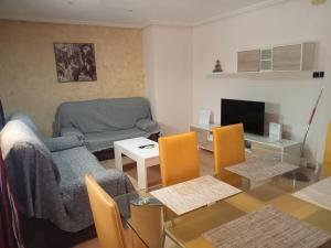 sala de estar con sofá y TV en Alojamiento Esencia I, en Jaén