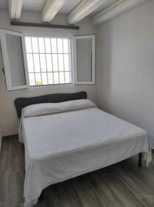 Ce lit se trouve dans un dortoir doté d'une fenêtre. dans l'établissement Casa cardillo tra mare e monti, à Casteldaccia