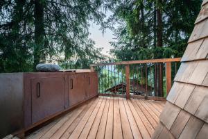 Balkón nebo terasa v ubytování Camping Seiser Alm