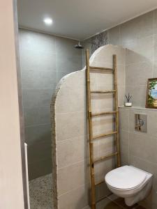 baño con aseo y escalera en Les jardins de la Capelière, en Méounes-lès-Montrieux 9 fotos más