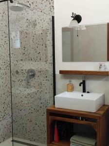 y baño con lavabo y ducha. en Villa Zen, en Prizba
