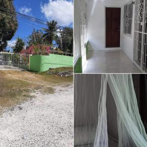 a collage of photos of a house with a wedding veil at Quiet Cottage in Residential Area in Montego Bay
