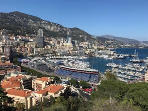 een uitzicht op een haven met boten in het water bij Bateau Nirvana 7,6 m in Beaulieu-sur-Mer