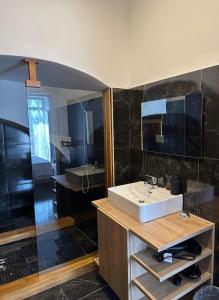 a bathroom with a sink and a shower at B&B Residenza De Rose in Cosenza