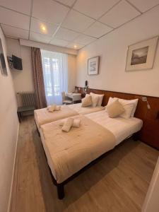 una habitación de hotel con 2 camas en una habitación en Azurene Royal Hotel en Cannes