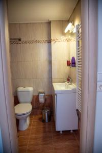 ネア・アルタキにあるModern apartment at Nea Artakiのバスルーム(トイレ、洗面台付)
