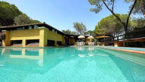 una gran piscina frente a una casa en RESIDENZE Coda Cavallo - Le Farfalle, en Capo Coda Cavallo