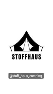 a logo for a tent at Stoffhaus in Skipton