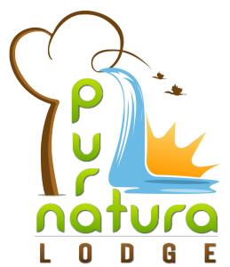 a logo for a natural resort with a sailboat at Pura Natura Lodge Manuel Antonio in Manuel Antonio