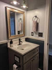 a bathroom with a sink and a mirror at The Elizabeth in Columbia