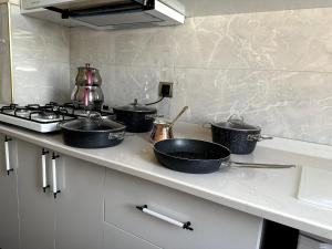 Kuchyň nebo kuchyňský kout v ubytování THE SUİT Residence Daire