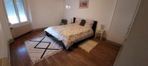 een slaapkamer met een bed en een raam bij Appartement spacieux cosy centre Epinal !!! in Épinal