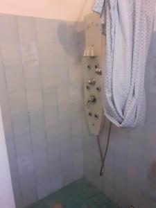 a bathroom with a shower with a sink at Petite maison in Lecci +9 photos