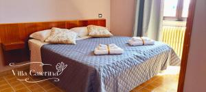 - une chambre avec un lit et des serviettes dans l'établissement Villa Caterina, à Fiuggi