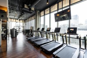 Fitness centrum a/nebo fitness zařízení v ubytování Hôtel Swexan