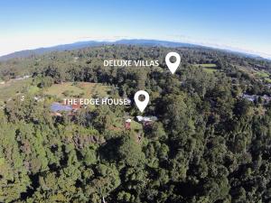uma vista aérea da casa do cão e da casa da árvore em Escarpment Retreat & Day Spa for Couples em Mount Tamborine