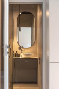 Vonios kambarys apgyvendinimo įstaigoje Green Studio apartment in Vanagupė