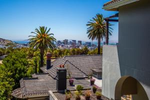 a roof of a house with stairs and palm trees at Cape Riviera Guesthouse in Cape Town
