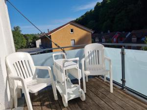 Balkón nebo terasa v ubytování Loft Nagoldtal