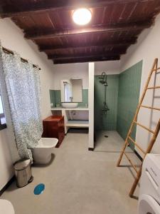 a bathroom with a toilet and a sink at ACORAN FAMILY in Firgas