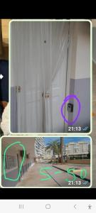 dwa zdjęcia drzwi z oknem i pokoju w obiekcie Playa de San Juan ALICANTE w Alicante