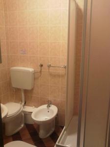 een badkamer met een toilet en een wastafel bij Villa Montrona RR in Imola